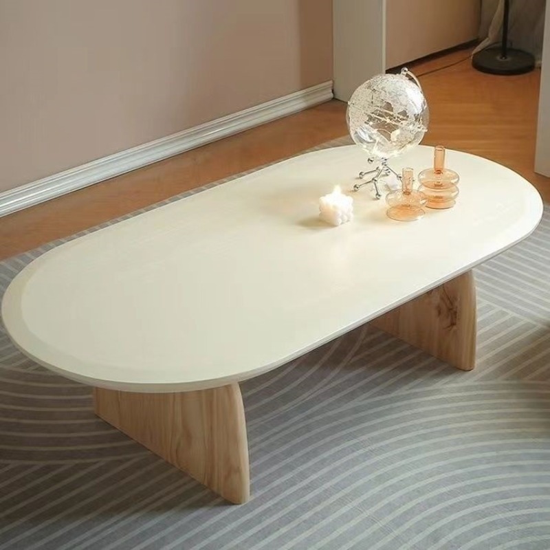 Japanese Furniture Hardware - Solid Wood Cream Small Coffee Table