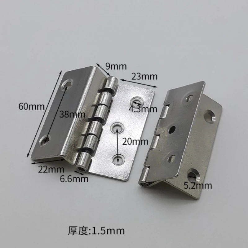 Furniture Hardware - 4pcs Metal Silver Cabinet Hinges Three