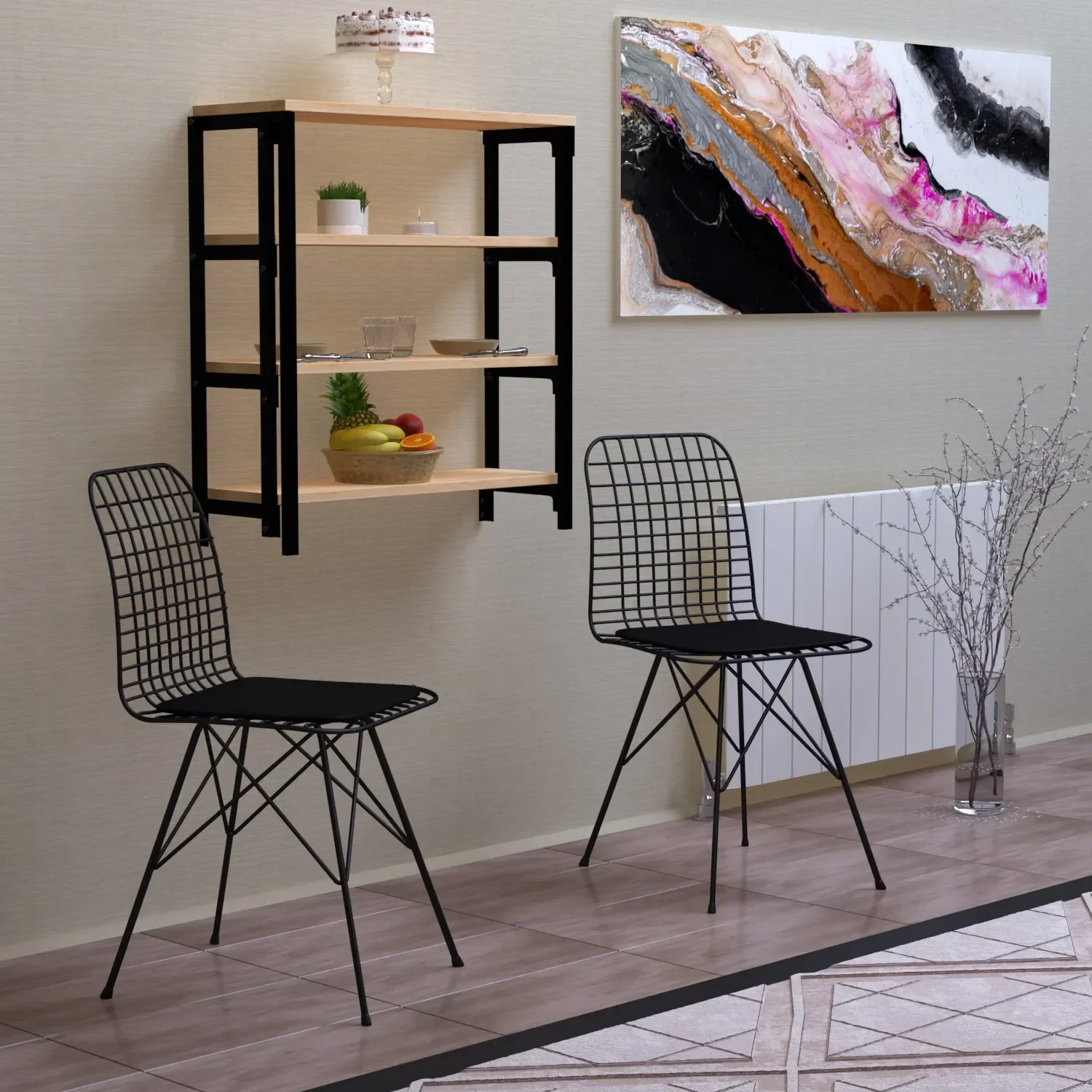 Furniture Hardware Material - -Wall Mounted Folding Retractable Shelf Dining