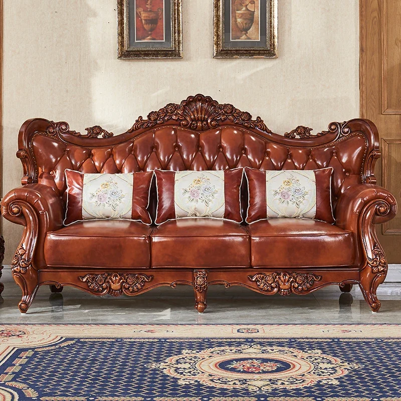 Z. A. Furniture - z French Style Sofa Luxury Leather