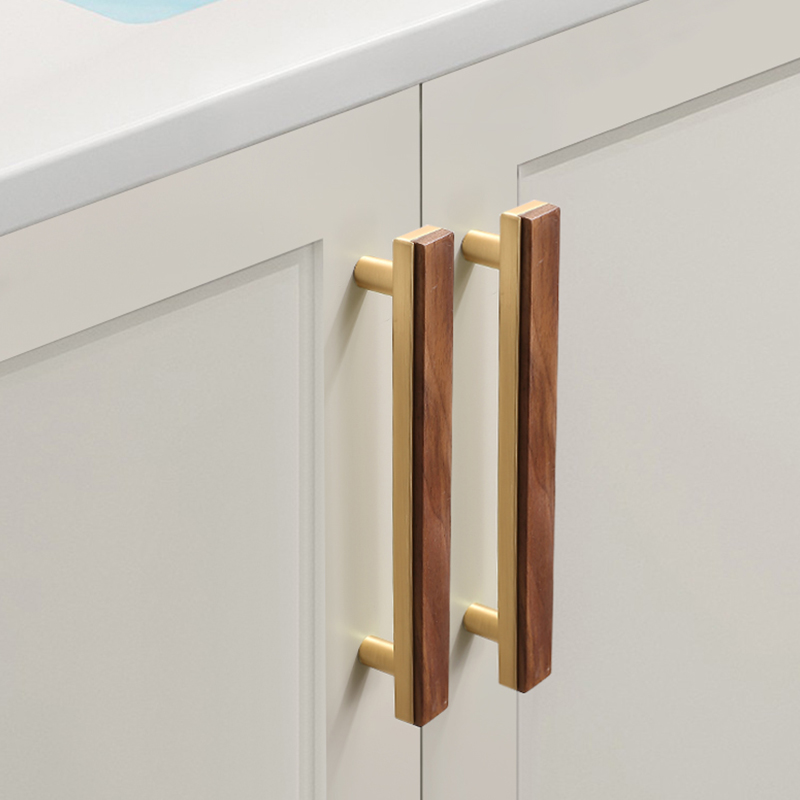 Furniture Hardware Material - 1pc Chinese Style Metal+Wood Wardrobe Door