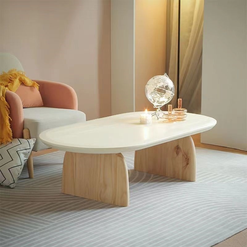 Solid Wood Cream Small Coffee  - Japanese Furniture Hardware recension och pris
