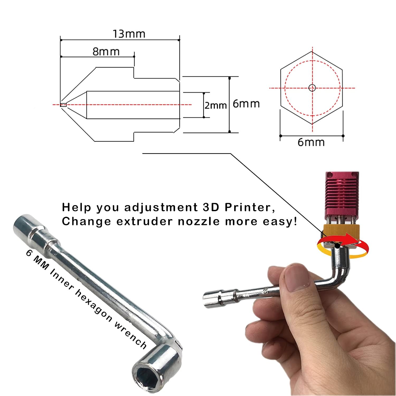 CREALITY 20 Pcs MK8 Brass Nozz - Creality Printer K1 recension och pris