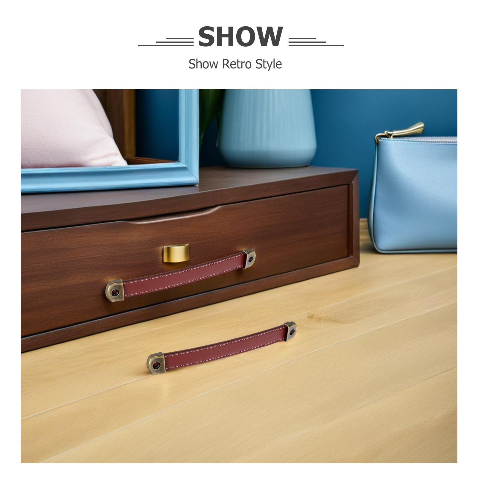 2Pcs PU Retro Cabinet Handles  - Vintage Furniture Hardware Replacement recension och pris